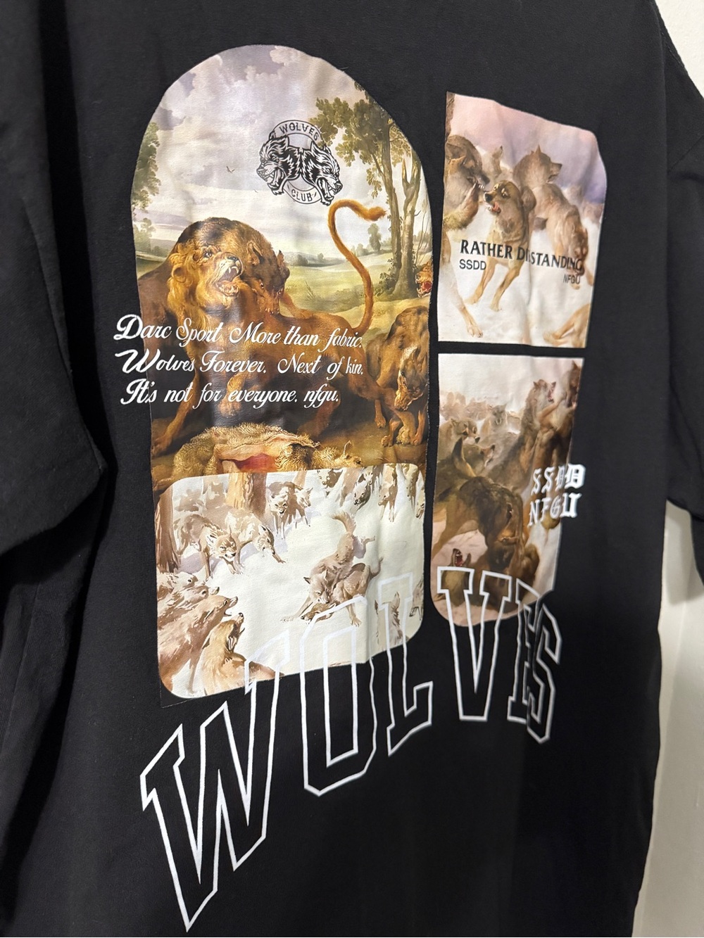 Darc Sport Limited Drop Wolves Graphic Black Men's Tee 3XL Gym Grunge Goth Vibes - Picture 6 of 8